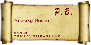 Putnoky Becse névjegykártya